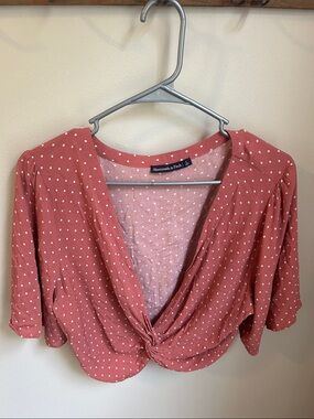 Abercrombie & Fitch Polka Dot Twist-Front Top